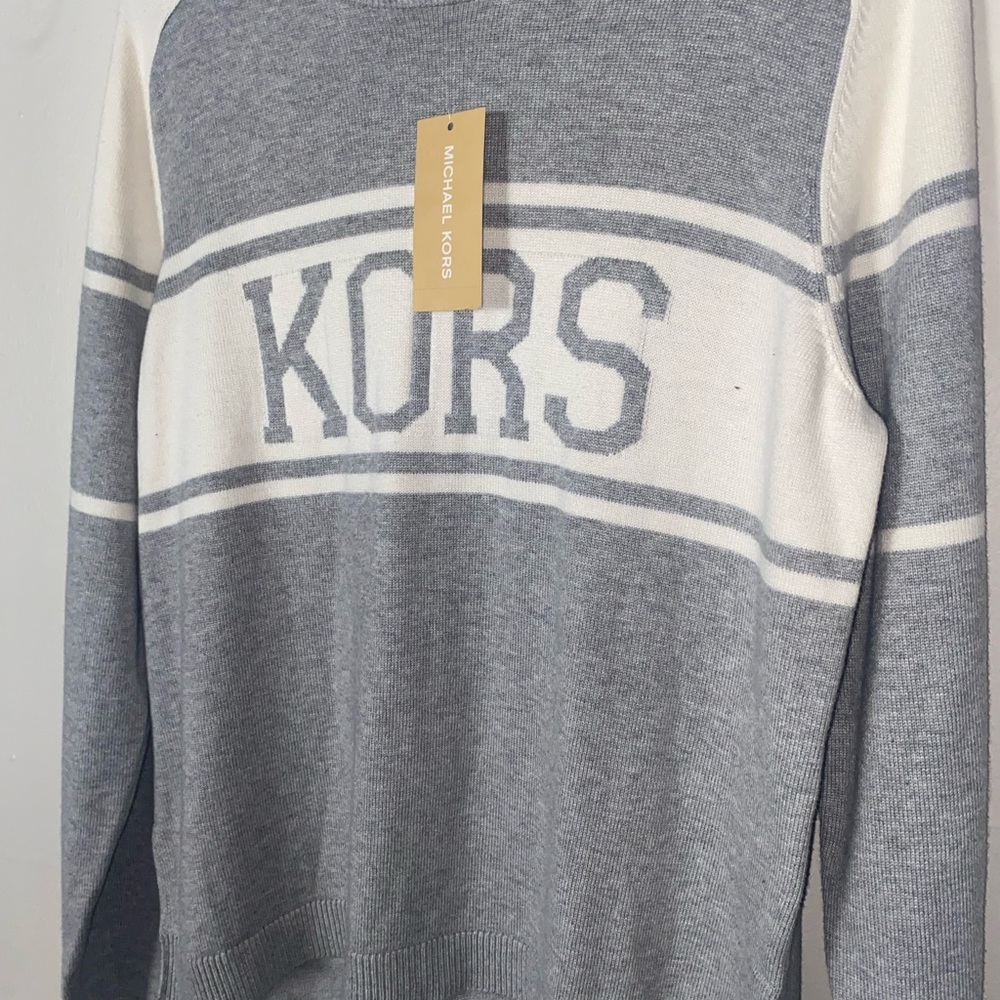 Michael Kors Women's Crewneck Sweater in Gray and Cream